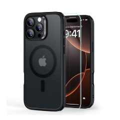 iPhone 16 Pro Max 5G ESR HYBRID HALOLOCK szilikon telefonvédő ütésállóság, matt + képernyővédő üveg, FEKETE