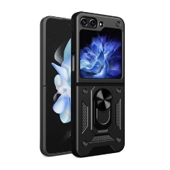 Samsung Z Flip5 5G Gigapack Defender szilikon telefonvédő ütésállóság, kameravédő, FEKETE