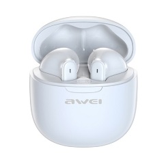 AWEI T68 Bluetooth fülhallgató SZTEREO v5.3, IPX6 + töltőtok, FEHÉR