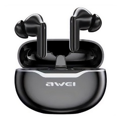 AWEI T50 PRO Bluetooth fülhallgató SZTEREO v5.3, zajszűrő + töltőtok, FEKETE