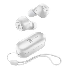 CELLULARLINE PICK Bluetooth fülhallgató SZTEREO v5.0, zajszűrő + töltőtok + csuklópánt, FEHÉR