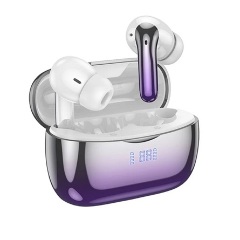 HOCO EQ16 Bluetooth fülhallgató SZTEREO v5.3, aktív zajszűrő + töltőtok, FEKETE/LILA