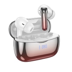HOCO EQ16 Bluetooth fülhallgató SZTEREO v5.3, aktív zajszűrő + töltőtok, FEKETE/PIROS