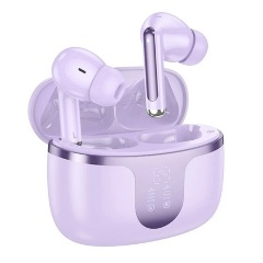 HOCO EQ10 Bluetooth fülhallgató SZTEREO v5.3, LED kijelző + töltőtok, LILA
