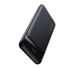 USAMS CD-198 vésztöltő 2 USB+Type-C aljzat 10000mAh, LED kijelző, FEKETE