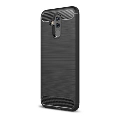 Huawei Mate 20 Lite Gigapack szilikon telefonvédő ütésállóság, karbon minta, FEKETE