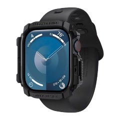 Apple Watch Series 10 46mm SPIGEN RUGGED ARMOR műanyag óra keret ütésállóság FEKETE