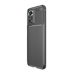 Redmi Note 11 4G Gigapack Szilikon telefonvédő ütésállóság, karbon minta, FEKETE