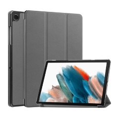 Samsung Tab A9 LTE Gigapack Tok álló, bőr hatású aktív FLIP, asztali tartó, SÖTÉTSZÜRKE