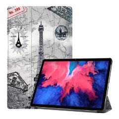 Lenovo Tab P11 Plus GIGAPACK Tok álló, bőr hatású aktív FLIP, térkép, VILÁGOSSZÜRKE