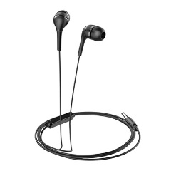 HOCO M40 fülhallgató SZTEREO 3.5mm jack, felvevő gomb, FEKETE