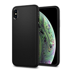 iPhone X 5.8 SPIGEN LIQUID AIR szilikon telefonvédő ütésállóság, rombusz, FEKETE
