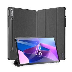 Lenovo Tab P11 Pro Gen2 DUX DUCIS DOMO tok álló, bőr hatású aktív, textil minta, FEKETE
