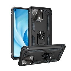 Xiaomi 11 Lite 5G NE Gigapack Defender szilikon telefonvédő ütésállóság, mágneses, FEKETE