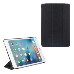 IPAD 9.7 (2018) Gigapack Tok álló, bőr hatású aktív FLIP, textil minta, FEKETE