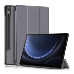 Samsung Tab S9 FE WIFI Gigapack Tok álló, bőr hatású aktív FLIP, ceruza tartó, SÖTÉTSZÜRKE