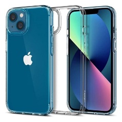 iPhone 13 SPIGEN ULTRA HYBRID műanyag telefonvédő ütésállóság, légpárnás keret, ÁTLÁTSZÓ
