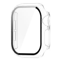 Apple Watch Series 10 42mm Gigapack Műanyag keret BUMPER, ütésállóság + kijelzővédő üveg, ÁTLÁTSZÓ