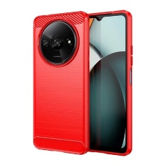 Redmi A3 4G Gigapack Szilikon telefonvédő ütésállóság, karbon minta, PIROS