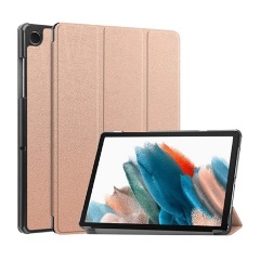 Samsung Tab A9 LTE Gigapack Tok álló, bőr hatású aktív FLIP, asztali tartó, ROZÉARANY