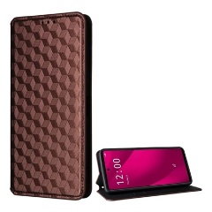 T Phone 2 Pro 5G Gigapack Tok álló, bőr hatású FLIP, prémium, BRONZBARNA