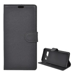 Samsung S10 Plus Gigapack tok álló, bőr hatású FLIP, prémium, FEKETE