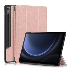 Samsung Tab S9 FE LTE Gigapack Tok álló, bőr hatású aktív FLIP, ceruza tartó, ROZÉARANY
