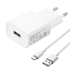 XIAOMI hálózati töltő USB aljzat (10W, gyorstöltő + 100cm Type-C kábel) FEHÉR (Gigapack csomagolás)