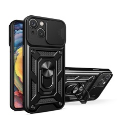 iPhone 15 Plus Gigapack Defender szilikon telefonvédő ütésállóság, kameravédő, FEKETE