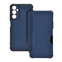 Samsung A05s 4G Gigapack Tok álló, bőr hatású FLIP, karbon minta, SÖTÉTKÉK