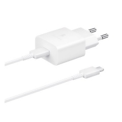 SAMSUNG hálózati töltő Type-C aljzat (15W, gyorstöltő + Type-C kábel) FEHÉR (Gigapack csomagolás)