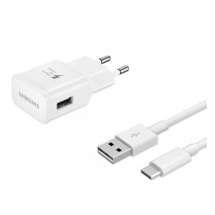 SAMSUNG hálózati töltő USB aljzat (15W, gyorstöltő + EP-DR140AWE Type-C kábel 80cm) FEHÉR (Gigapack csomagolás)