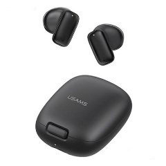 USAMS ID25 Bluetooth fülhallgató SZTEREO v5.3, zajszűrő + töltőtok, FEKETE