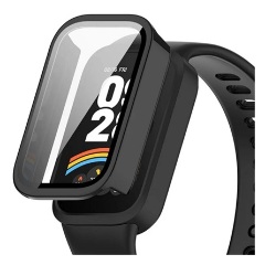 Xiaomi Smart Band 9 Active GIGAPACK Műanyag keret BUMPER, ütésállóság + kijelzővédő üveg, FEKETE