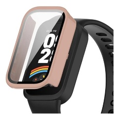 Xiaomi Smart Band 9 Active GIGAPACK Műanyag keret BUMPER, ütésállóság + kijelzővédő üveg, RÓZSASZÍN