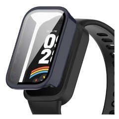 Xiaomi Smart Band 9 Active GIGAPACK Műanyag keret BUMPER, ütésállóság + kijelzővédő üveg, SÖTÉTKÉK