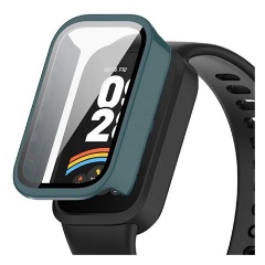 Xiaomi Smart Band 9 Active GIGAPACK Műanyag keret BUMPER, ütésállóság + kijelzővédő üveg, SÖTÉTZÖLD