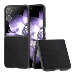 Xiaomi Mix Flip GIGAPACK Műanyag telefonvédő bőr hatású hátlap FEKETE