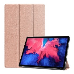 Lenovo Tab P11 Plus Gigapack Tok álló, bőr hatású aktív FLIP, asztali tartó, ROZÉARANY