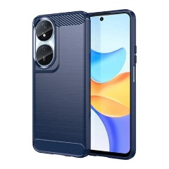 Honor X7b 4G Gigapack Szilikon telefonvédő ütésállóság, karbon minta, SÖTÉTKÉK