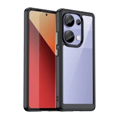 Xiaomi Poco M6 Pro 4G Gigapack Szilikon telefonvédő ütésállóság, átlátszó hátlap, FEKETE