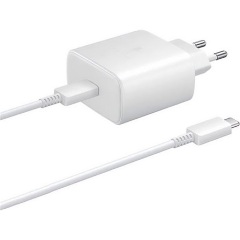 SAMSUNG hálózati töltő Type-C aljzat (65W, PD gyorstöltő + Type-C kábel) FEHÉR (Gigapack csomagolás)