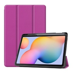 Samsung Tab S6 Lite 10.4 LTE Gigapack Tok álló, bőr hatású aktív FLIP, ceruza tartó, LILA