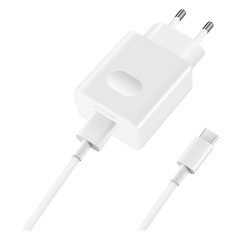 HUAWEI hálózati töltő USB aljzat (18W, gyorstöltő + Type-C kábel) FEHÉR (Gigapack csomagolás)