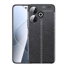 Redmi 13 4G GIGAPACK Szilikon telefonvédő ütésállóság, varrás minta, FEKETE