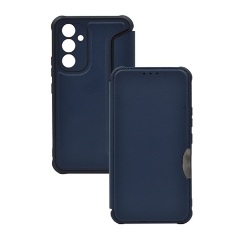 Samsung A34 5G Gigapack tok álló, bőr hatású FLIP, karbon minta, SÖTÉTKÉK
