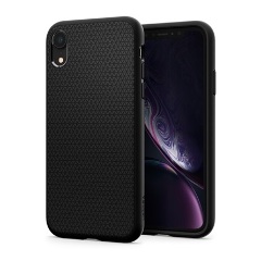 iPhone XR 6.1 SPIGEN LIQUID AIR szilikon telefonvédő ütésállóság, rombusz, FEKETE