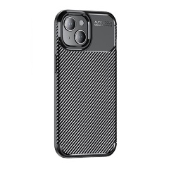 iPhone 15 Gigapack szilikon telefonvédő ütésállóság, karbon minta, FEKETE
