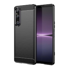 Sony Xperia 1 V Gigapack szilikon telefonvédő ütésállóság, karbon minta, FEKETE Sony Xperia 1 V Gigapack szilikon telefonvédő ütésállóság, karbon minta, FEKETE