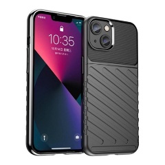iPhone 14 Gigapack szilikon telefonvédő ütésállóság, dombor minta, FEKETE